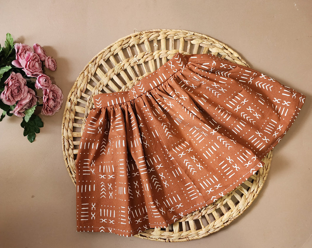 Brown Tribal print skirt