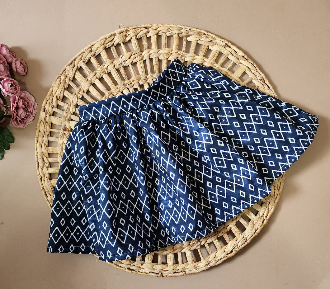 Navy Tribal print skirt