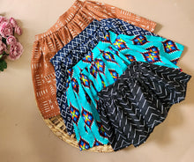 Load image into Gallery viewer, Rainbow Tribal print skirt
