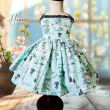 Load image into Gallery viewer, Bear and flowers Reversible dress
